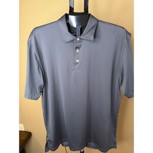 Peter Millar Summer Comfort Mens Large Gray Short Sleeve Performance Golf Polo